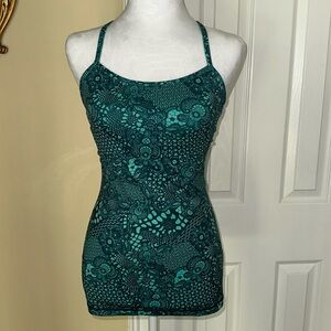 Lululemon Power Y Tank Top Attached Bra No Bra Cup Inserts Discontinued Workout